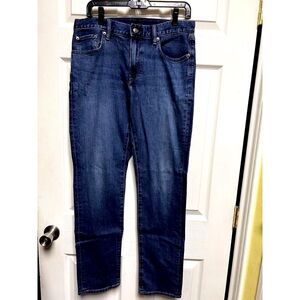 Uniqlo Jeans Mens 32x32 W32 Blue Denim Stretch Straight Pockets Work Casual CSZc